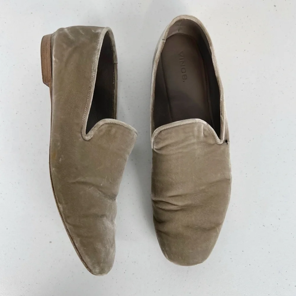 Vince Bray Crushed Velvet Loafer Flats